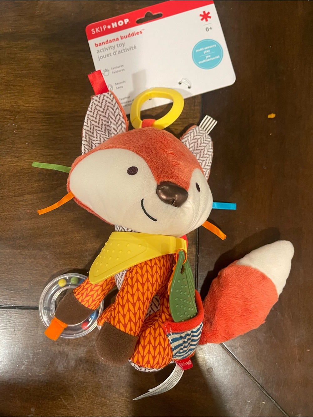 Skip Hop Orange & White Fox Bandana Buddies Sensory Plush Toy